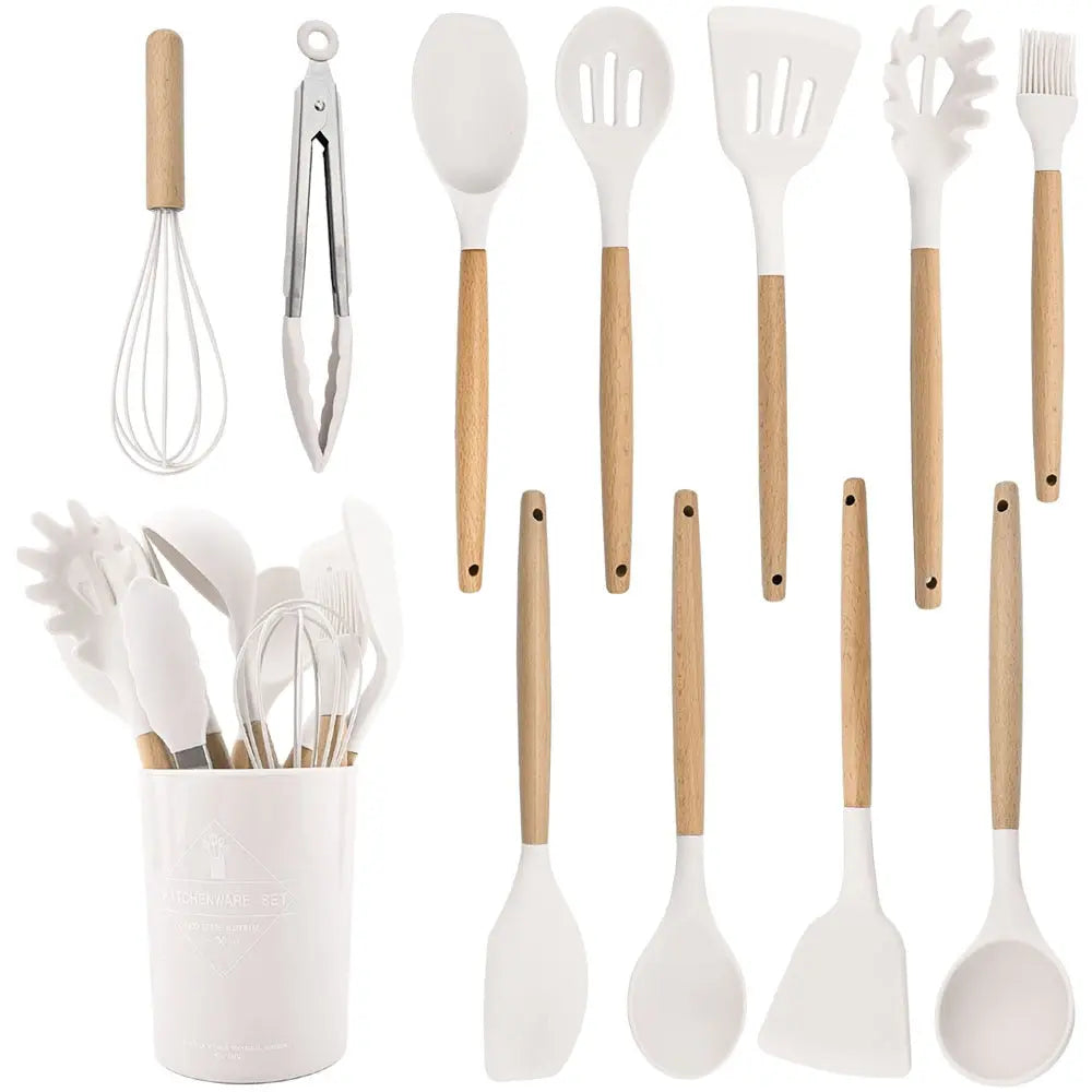 12 Pcs Silicone Cooking Utensil Set - HuxoHome