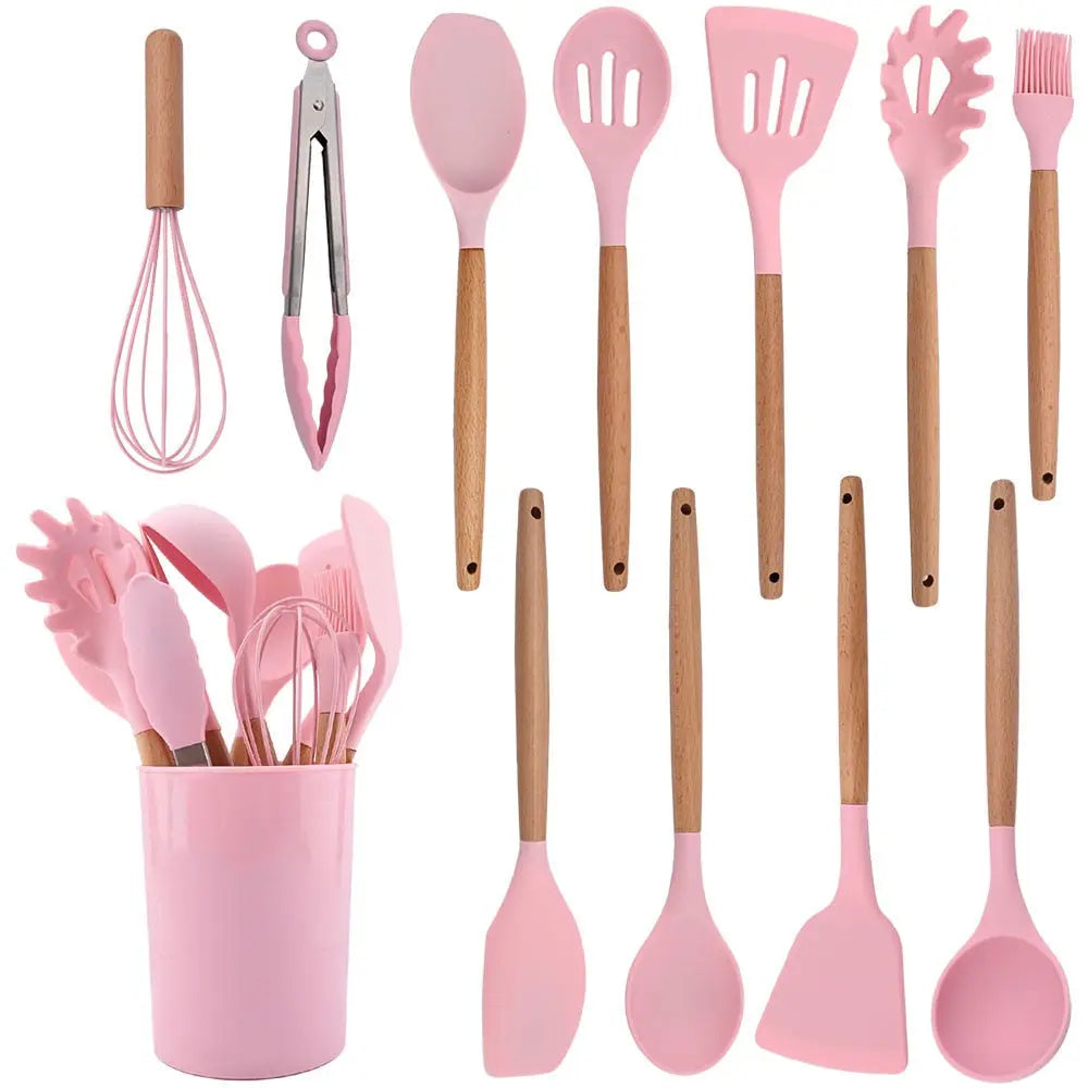 12 Pcs Silicone Cooking Utensil Set - HuxoHome