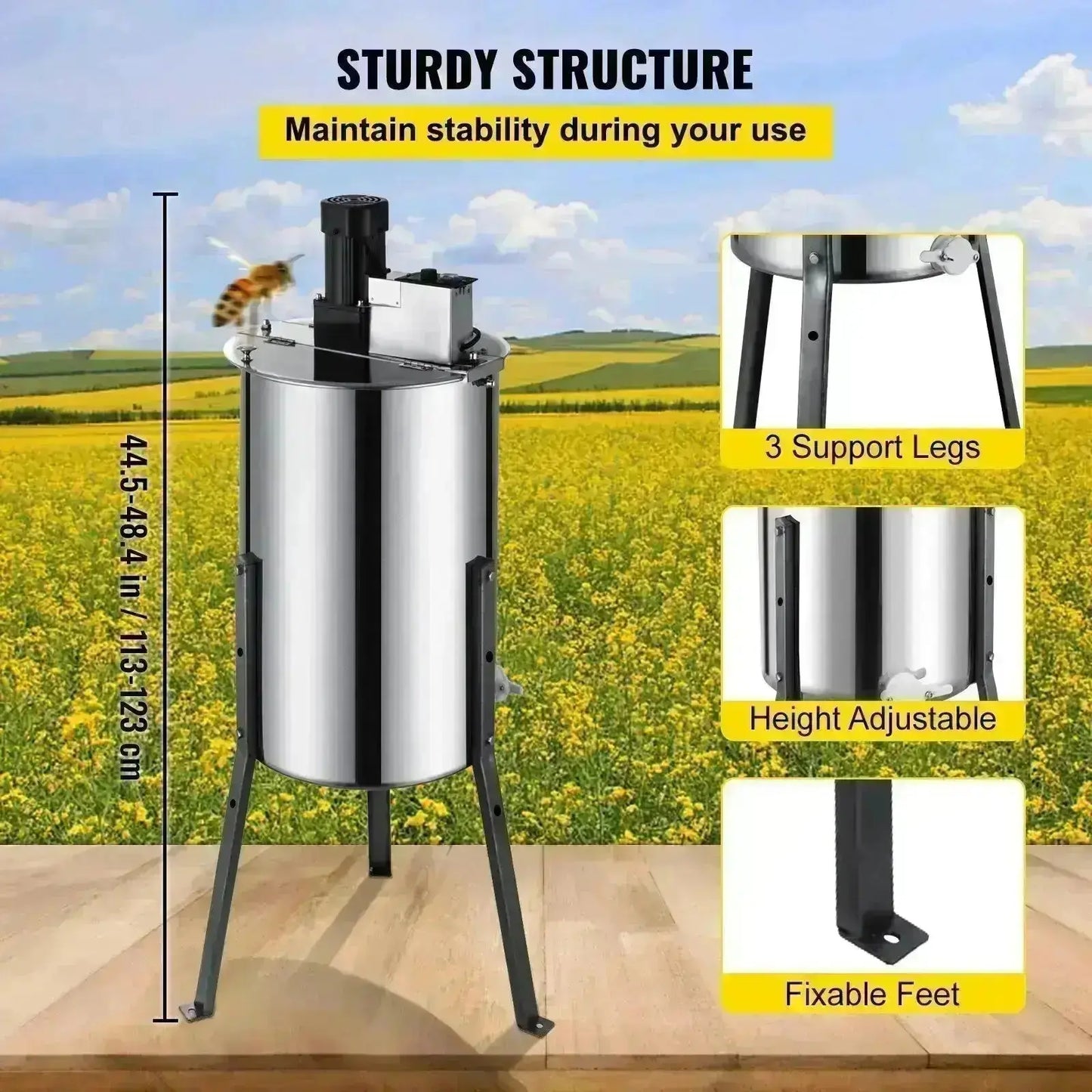 3 Frame Honey Extractor - HuxoHome