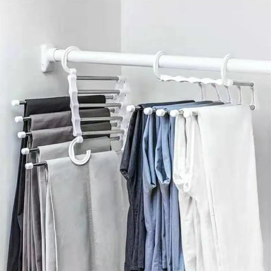 5-in-1 Stainless Steel Pants Rack Hanger Magic Organizer