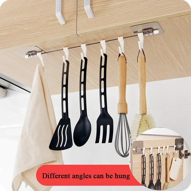 6-Hook Kitchen Tool Holder for Organized Cooking Spaces– HuxoHome
