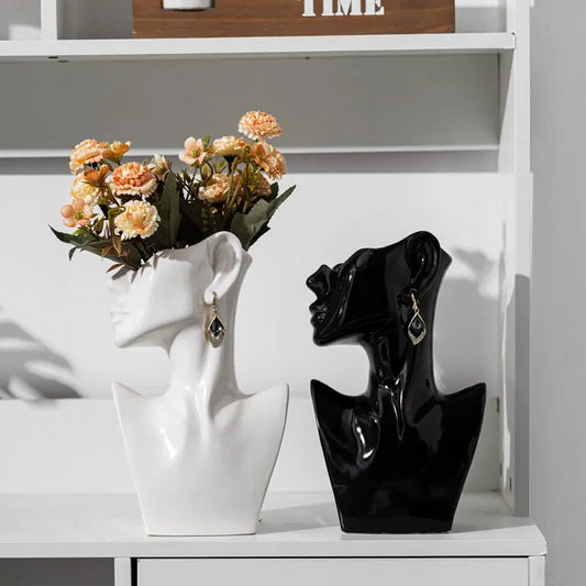 Contemporary Decor Piece - Ceramic Face Vase
