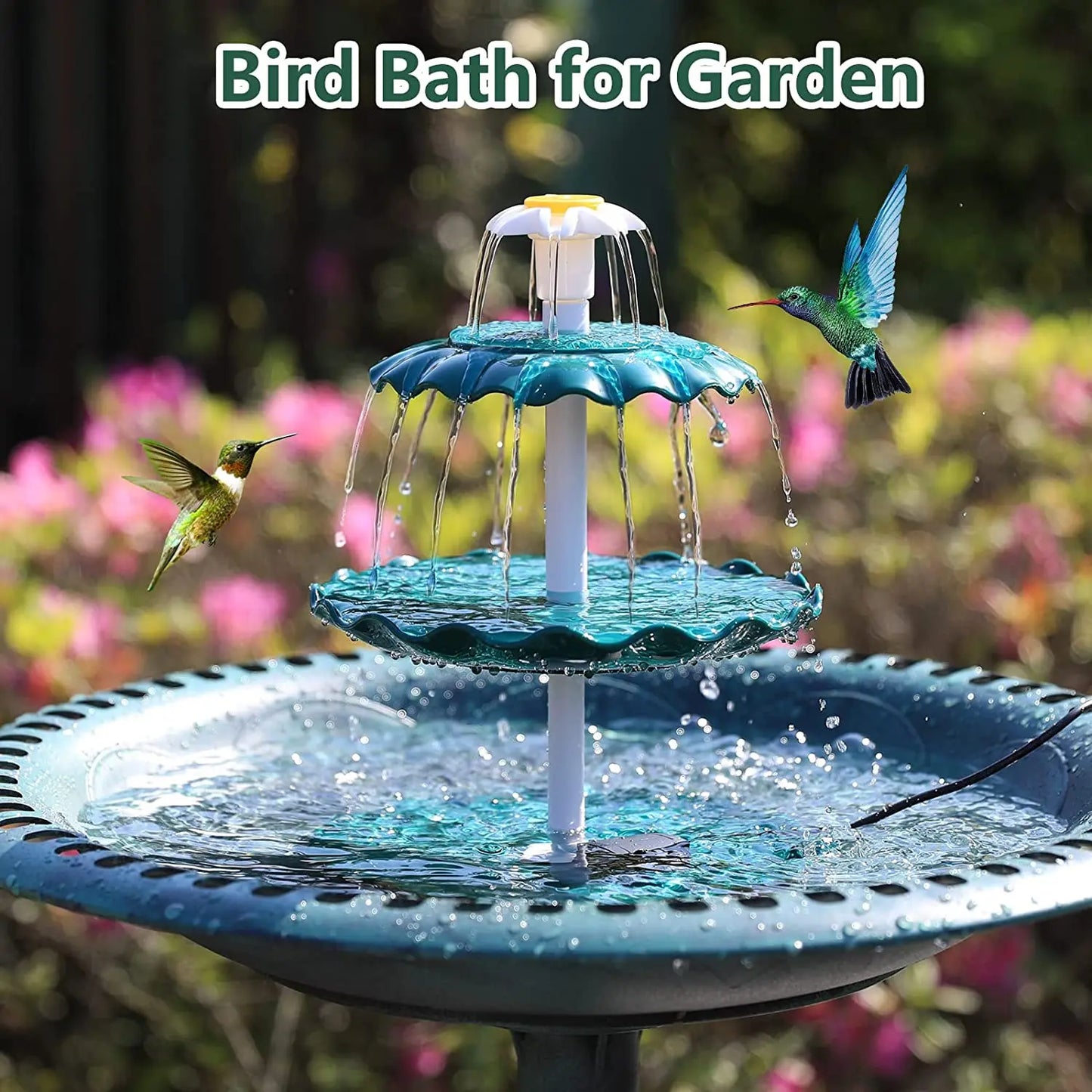 Solar Tiered Bird Bath - HuxoHome