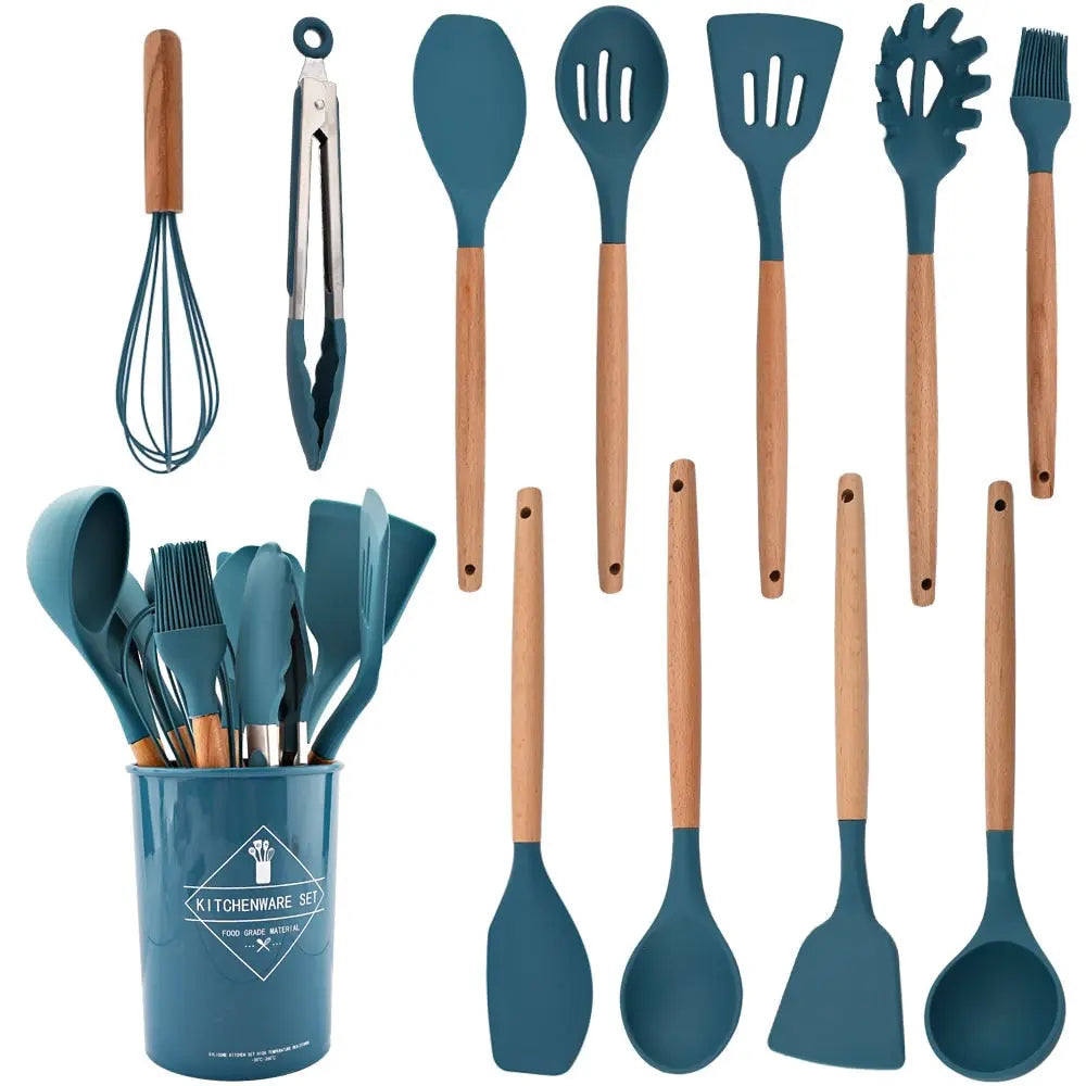 12 Pcs Silicone Cooking Utensil Set For Kitchen– HuxoHome