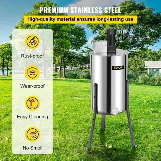 3-Frame Stainless Steel Honey Extractor for Efficient Harvesting - HuxoHome