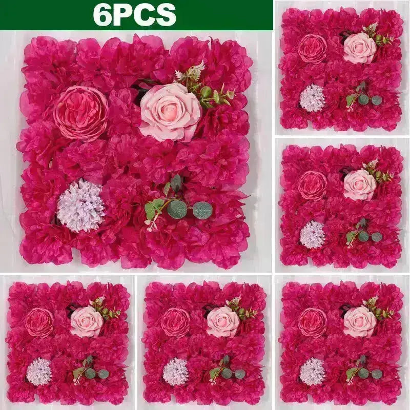 6PCS Artificial Flower Wall Backdrop for Special Occasions