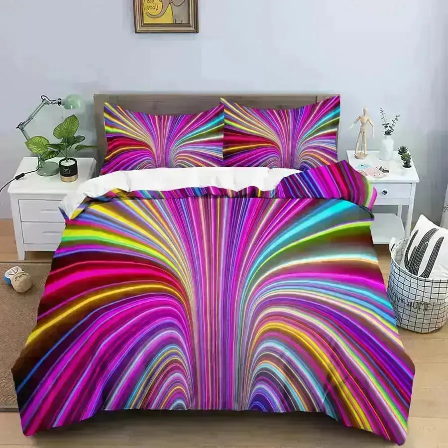 Vibrant Abstract 3D Bedding Set for Modern Bedroom Decor