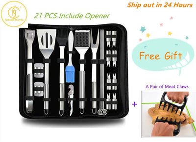 Deluxe Stainless Steel BBQ Tools Set for Grilling Mastery