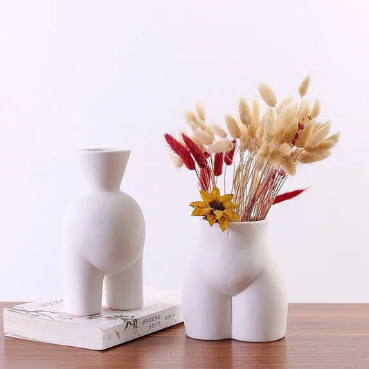 Ceramic Human Body Shape Vase - HuxoHome
