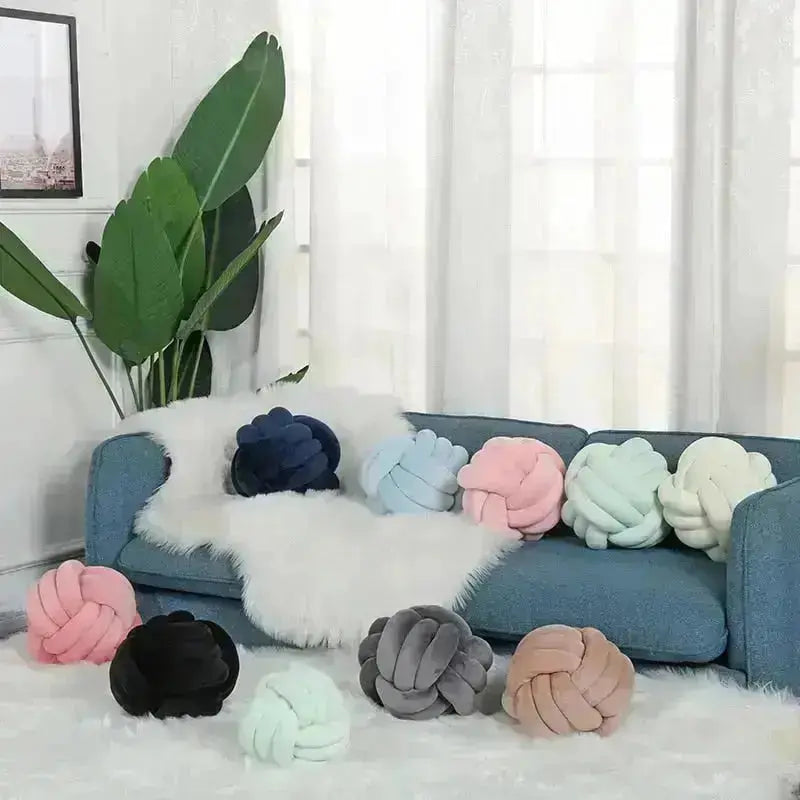 Chic Knot Ball Pillows for Modern Decor