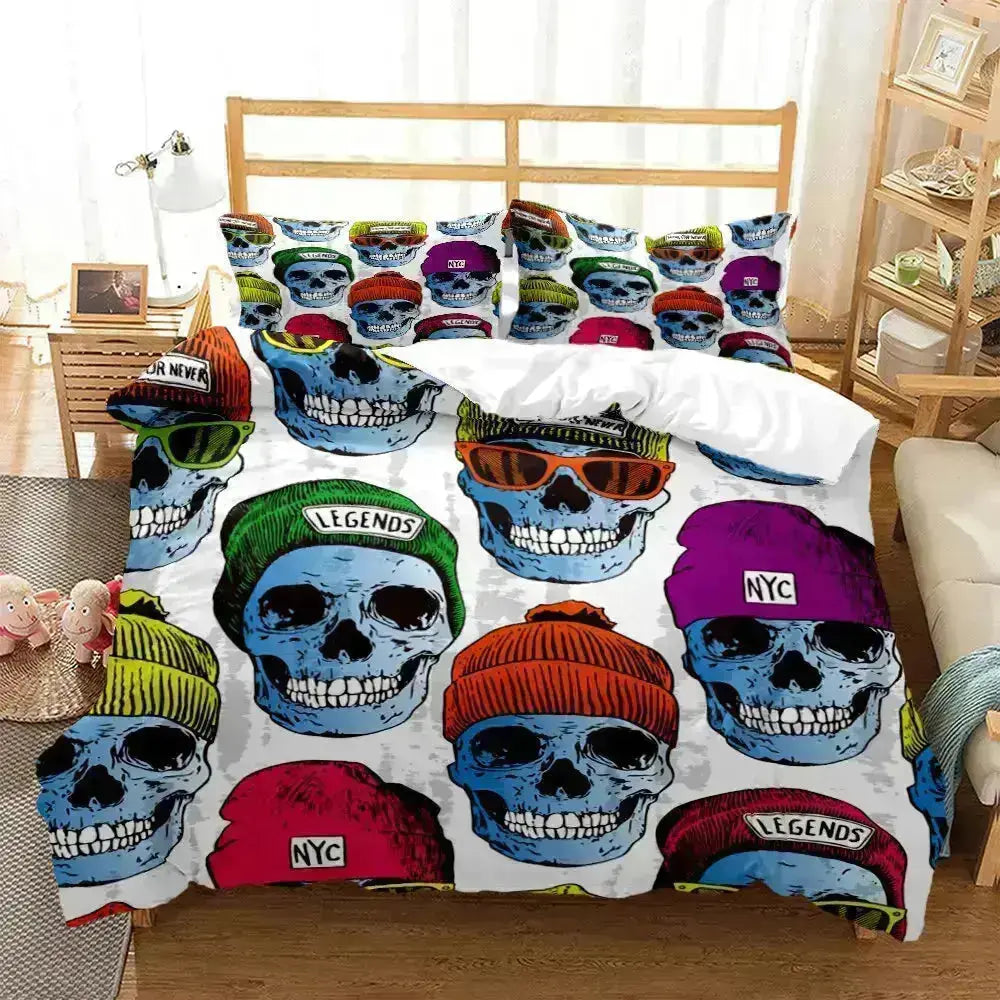Stylish Skull Print Bedding Sets for Bedroom Decor