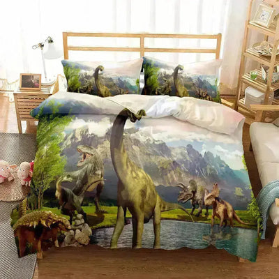 Dino Dreamland Bedding Set for Playful Sleep