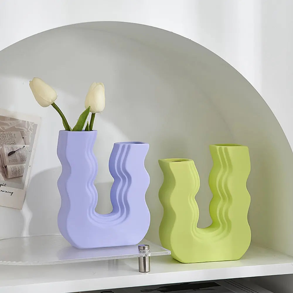 Trendy Geometric Art Ceramic Vase for Creative Decor