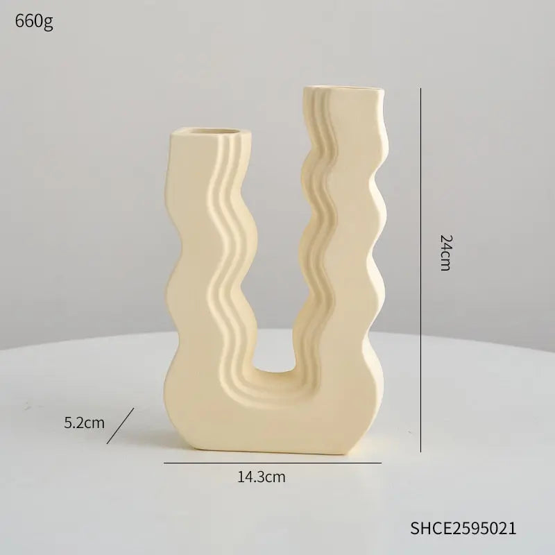 Geometric Art Ceramic Vase - HuxoHome