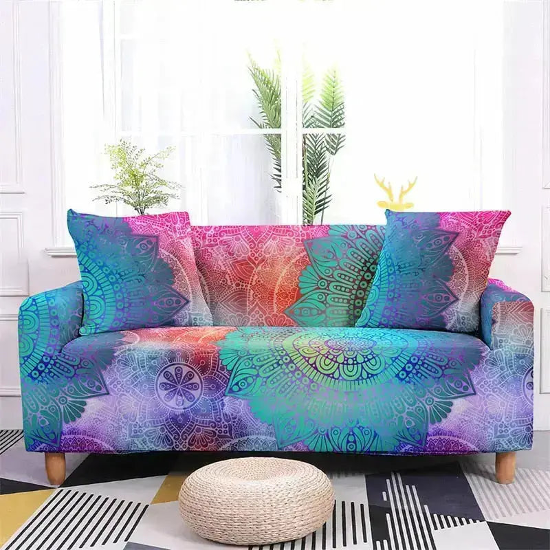Printed Elastic Sofa Cover - HuxoHome