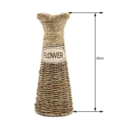 Straw Flower Vase - HuxoHome