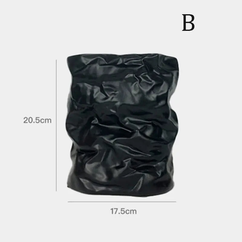 Wrinkled Paper Bag Vase - HuxoHome