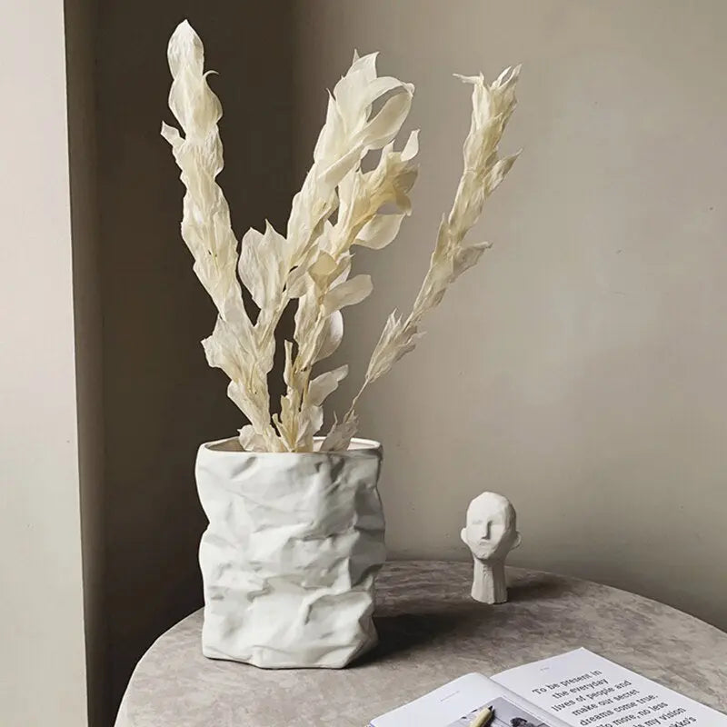 Wrinkled Paper Bag Vase - HuxoHome